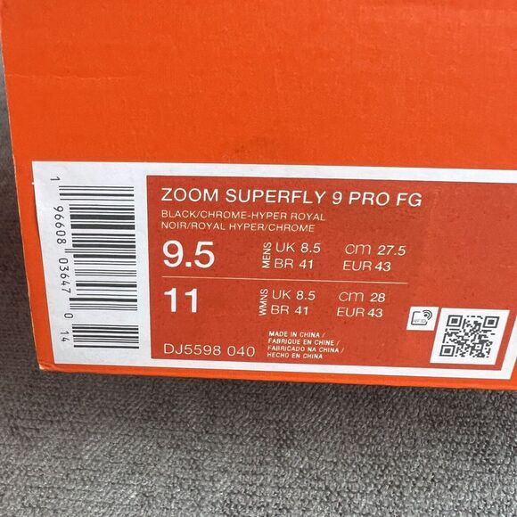 Nike Zoom Mercurial Superfly 9 Pro Firm Ground Mens Sz 9.5 DJ5598-040 New Cleats - Picture 11 of 11